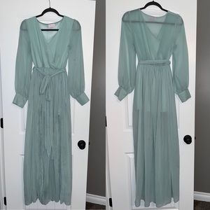 Pink Lilly Seafoam Green Floor Length dress